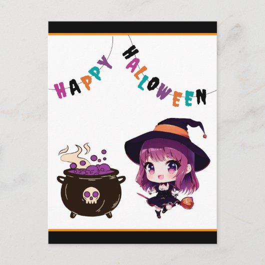 Anime/Halloween/Witch/秋フラットアナウンスメントカード シーズンポストカード (正面)