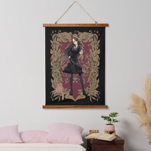 Anime Harmione Grangerフレー華美ム 吊り下げ型タペストリー (寝室)