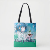 Anime- inspired design bag with Expressive Note トートバッグ (正面)