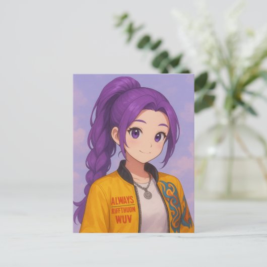 Anime K-Pop Idol Group | Original Manga-Style Pop  ポストカード (スタンド正面)