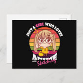 Anime Kawaii Girl | for Anime & Sketching Lover ポストカード (正面/裏面)