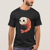Anime Kawaii Shrimp Chibi, Cute Grumpy Shrimp Mang Tシャツ (正面)