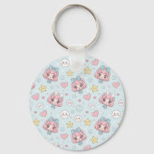 Anime Kawaii with Hearts and Stars キーホルダー (裏面)