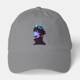Anime King Gothic Male Portrait with Blue Crown キャップ
