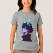 Anime King Gothic Male Portrait with Blue Crown トライブレンドＴシャツ (正面)