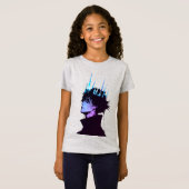 Anime King Gothic Male Portrait with Blue Crown Tシャツ (正面フル)