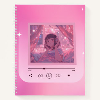 Anime Lo-fi Girl Music Player Notebook ノートブック