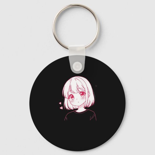"Anime Love Vibes" キーホルダー (正面)