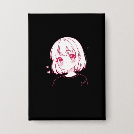 "Anime Love Vibes" 缶バッジ (正面)