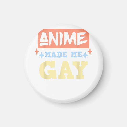 Anime Made MeゲイおもしろいミームLBGTQゲイプライド マグネット (正面)