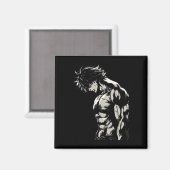 Anime Men Character Bicep Workout Motivational  マグネット (正面/裏面)