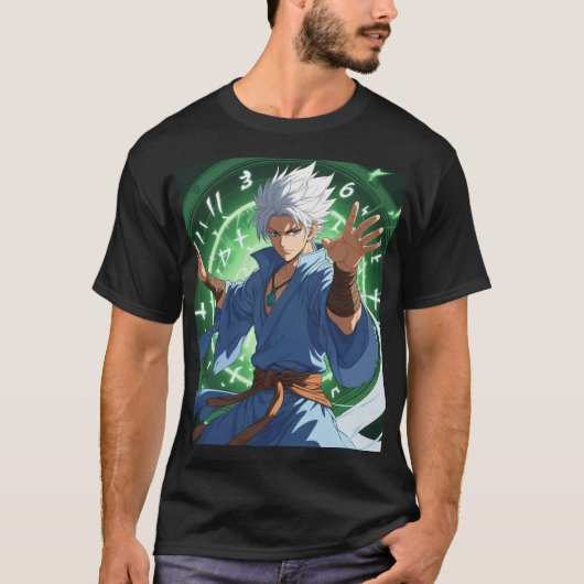 Anime Mentor Warrior T-Shirt - 白熱［赤熱］光を放つ Runes &  Tシャツ (正面)