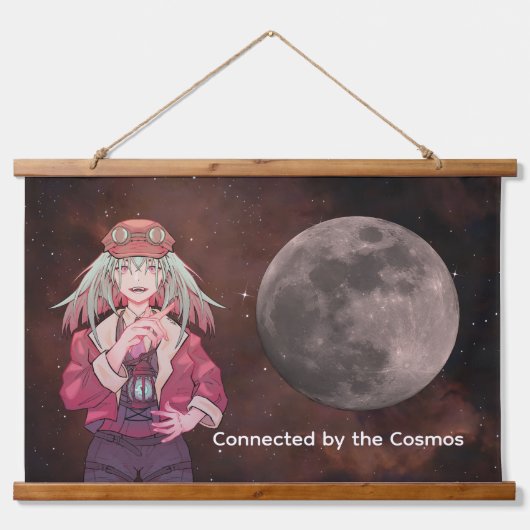 Anime, moon, Nebula Space 吊り下げ型タペストリー (正面)