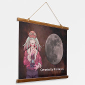 Anime, moon, Nebula Space 吊り下げ型タペストリー (傾斜あり)