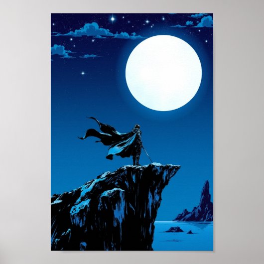 Anime Moonlight Warrior Epic Wall Art ポスター (正面)