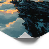 Anime Mountain Summit Sunrise Wall Art ポスター (角)