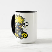 Anime Mug – Bold Yellow Hair Hero マグカップ (正面左)