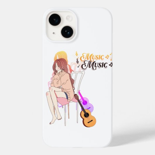 Anime Music Lover Case - Girl Playing Guitar with  Case-Mate iPhoneケース (裏面)