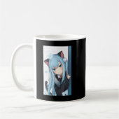Anime Neko Cat Girl Pastel Kawaii Japanese Waifu O コーヒーマグカップ (左)