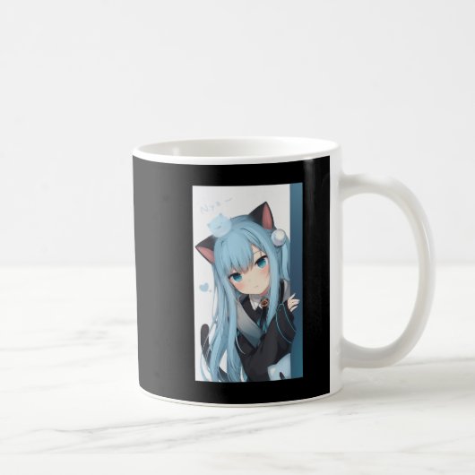 Anime Neko Cat Girl Pastel Kawaii Japanese Waifu O コーヒーマグカップ (右)