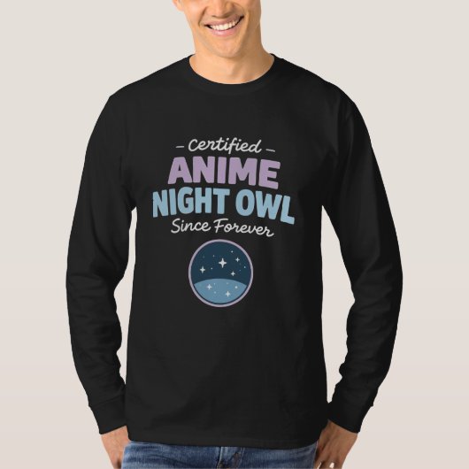 Anime Night Owl Late Night Anime Binge Kawaii Inso Tシャツ (正面)