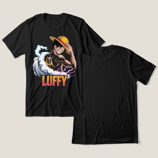 Anime Pirate Warrior Sticker – Straw Hat Hero Powe トライブレンドＴシャツ (デザイン正面&裏面)