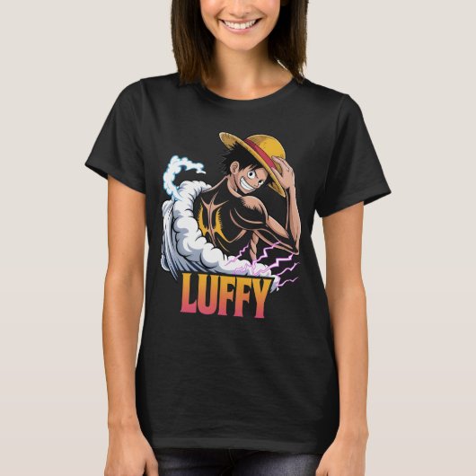 Anime Pirate Warrior Sticker – Straw Hat Hero Powe Tシャツ (正面)