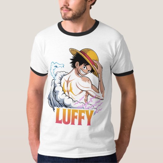 Anime Pirate Warrior Sticker – Straw Hat Hero Powe Tシャツ (正面)