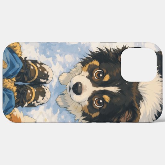 Anime Playful Dog Phone Case Galaxy & IPhone Case-Mate iPhoneケース (裏面 (横))