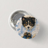 Anime Playful Dog Round Button 缶バッジ (正面&裏面)