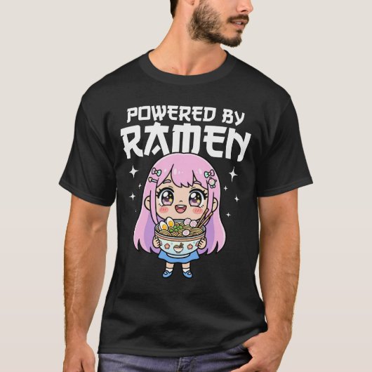 ANIME - POWERED BY RAMEN Tシャツ (正面)