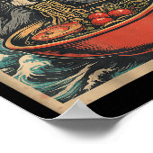 Anime Raccoon Ramen Japanese Funny Kawaii Gift Men ポスター (角)