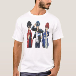 Anime Racing Team Trio T-Shirt - Cool Sports Anime Tシャツ