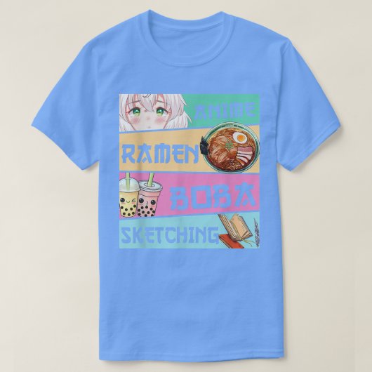 Anime Ramen Boba Sketching Kawaii Anime Japanese G Tシャツ (デザイン正面)