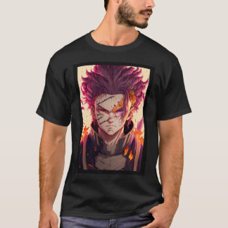 Anime Red Hair Warrior God Tシャツ