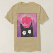 Anime Retro Kitten Neko Synthwave Japan 80s Manga Tシャツ (デザイン正面)