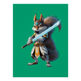 Anime Samurai Squirrel Warrior ポスター