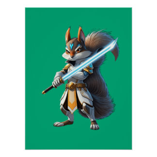 Anime Samurai Squirrel Warrior ポスター