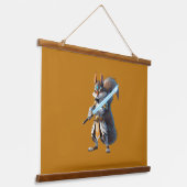 Anime Samurai Squirrel Warrior 吊り下げ型タペストリー (傾斜あり)