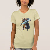 Anime Samurai Squirrel Warrior Tシャツ (正面)