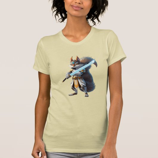 Anime Samurai Squirrel Warrior Tシャツ (正面)