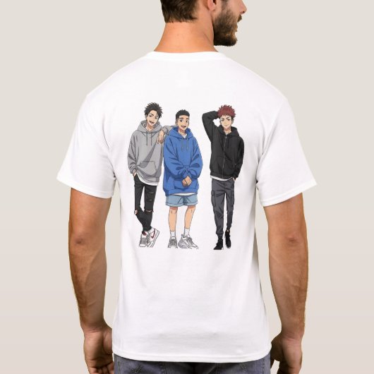Anime Squad Goals T-Shirt - Three Friends   Tシャツ (裏面)