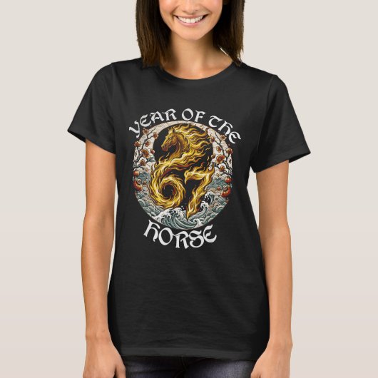 Anime Srit Fire Horse 2026-7 Mythic Zodiac New Yea Tシャツ (正面)