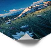 Anime Starry Night Meadow Wall Art ポスター (角)