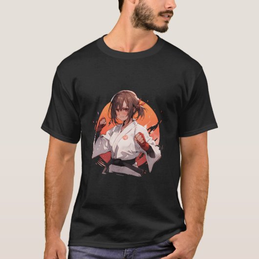 Anime Straight Hair Brazilian Jiu-Jitsu Mial Tシャツ (正面)