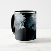 Anime Style Mug – Cool White Hair Character   マグカップ (正面左)