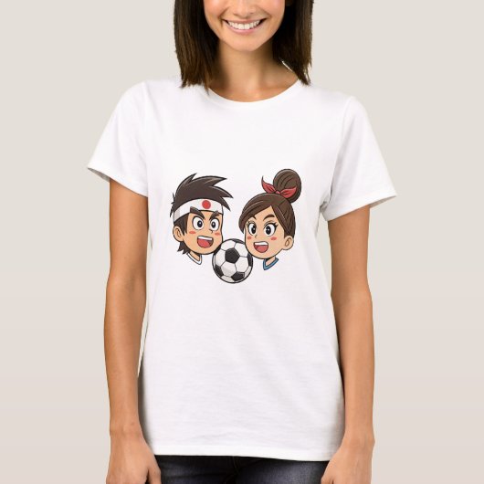 Anime Style soccer Couple Tシャツ (正面)
