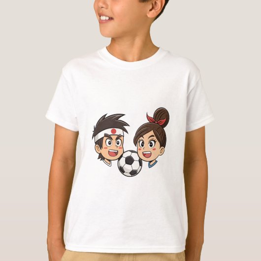 Anime Style soccer Couple Tシャツ (正面)