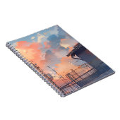 Anime Sunset - Aesthetic Cityscape - Golden Hour ノートブック (右側)
