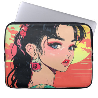 Anime Sunset Girlノートパソコンパッド ラップトップスリーブ